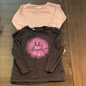 ZARA Girls Set (2) Long Sleeve Shirts